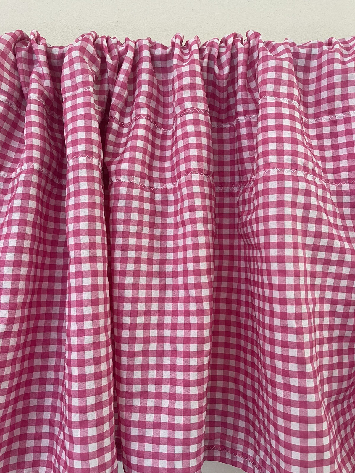 200"L x 19" W Inch Long Valance Window Topper PINK Gingham gallery