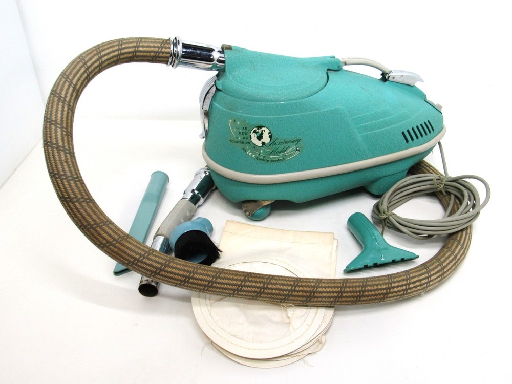 Interstate Compact Electra Cor 0-6 Anniversary Model MCM Vacuum - Turquoise
