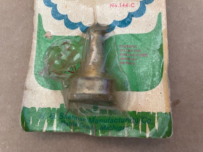 Vintage SHERMAN Sweeper Nozzle SOLID BRASS nos noc Water garden Hose gallery
