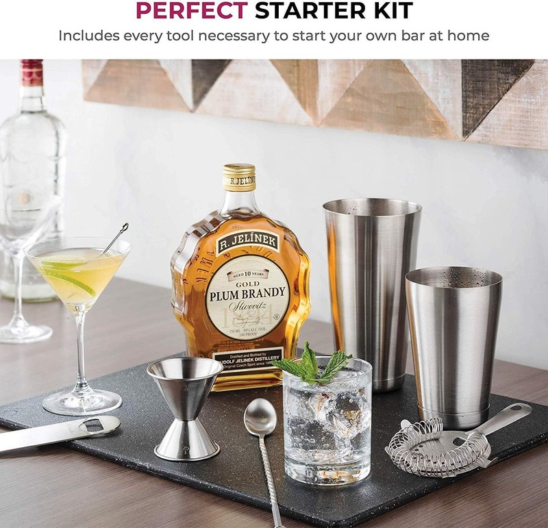 Expert 14-Piece Cocktail Shaker Bar Set – Stainless Steel Bartender Kit New gallery