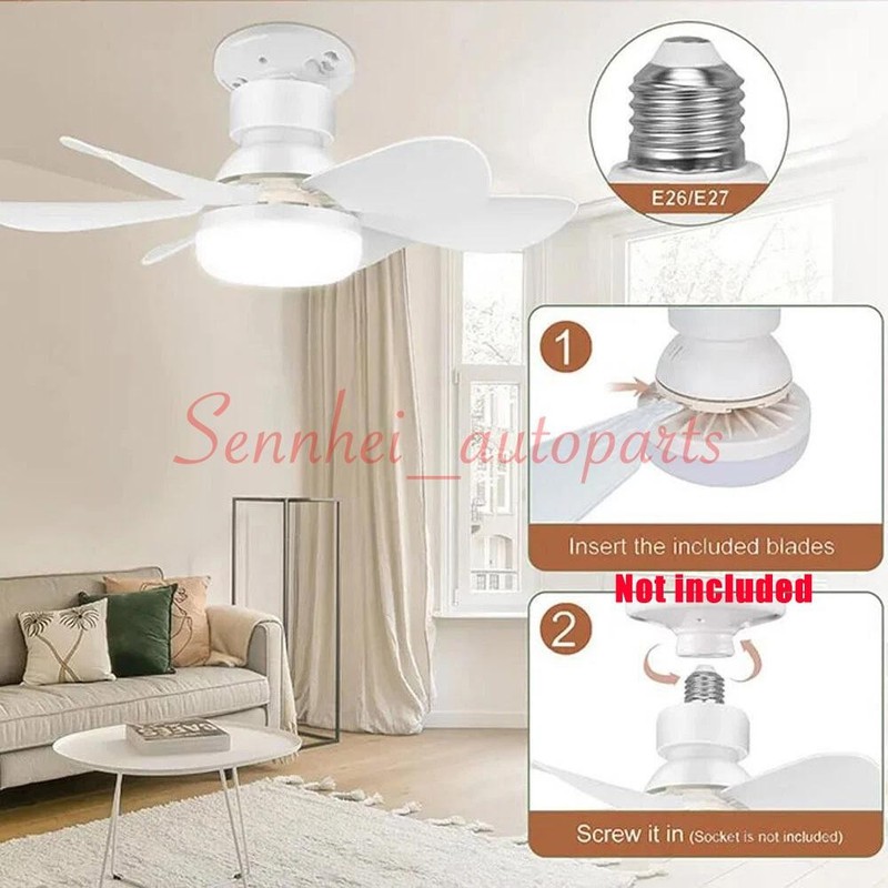Socket Fan Light Ceiling Fans With Lights And Remote Dimmable LED Ceiling Fan US gallery