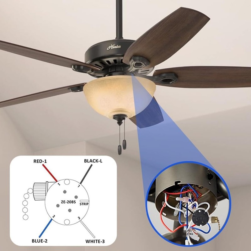 Ceiling Fan Switch 3 Speed 4 Wire Pull Chain Switch Fan Light Switch Replacem... gallery