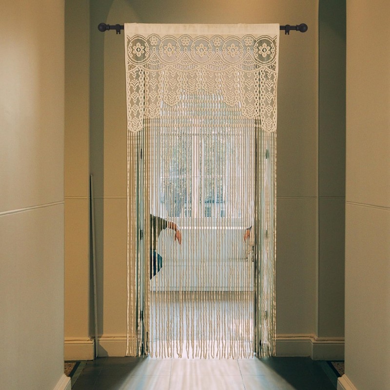 Macrame Curtain Boho Doorway Window Wall Decor Fiber Yarn Art Handwoven Hanging gallery