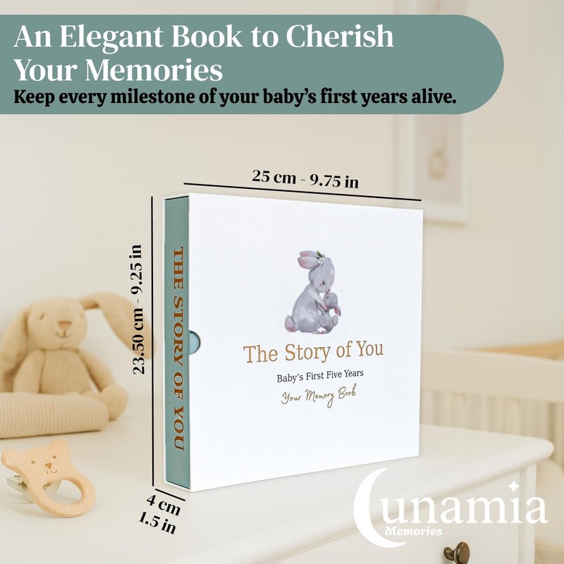 Baby Memory Book Keepsake Journal – First 5 Years Gender Neutral Newborn Ph... gallery