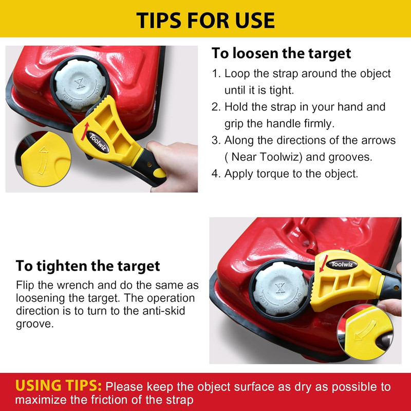 Rubber Strap Wrench Set for Pipes Below 6" (150mm) & 4" (100mm) – Reinforced Adj gallery