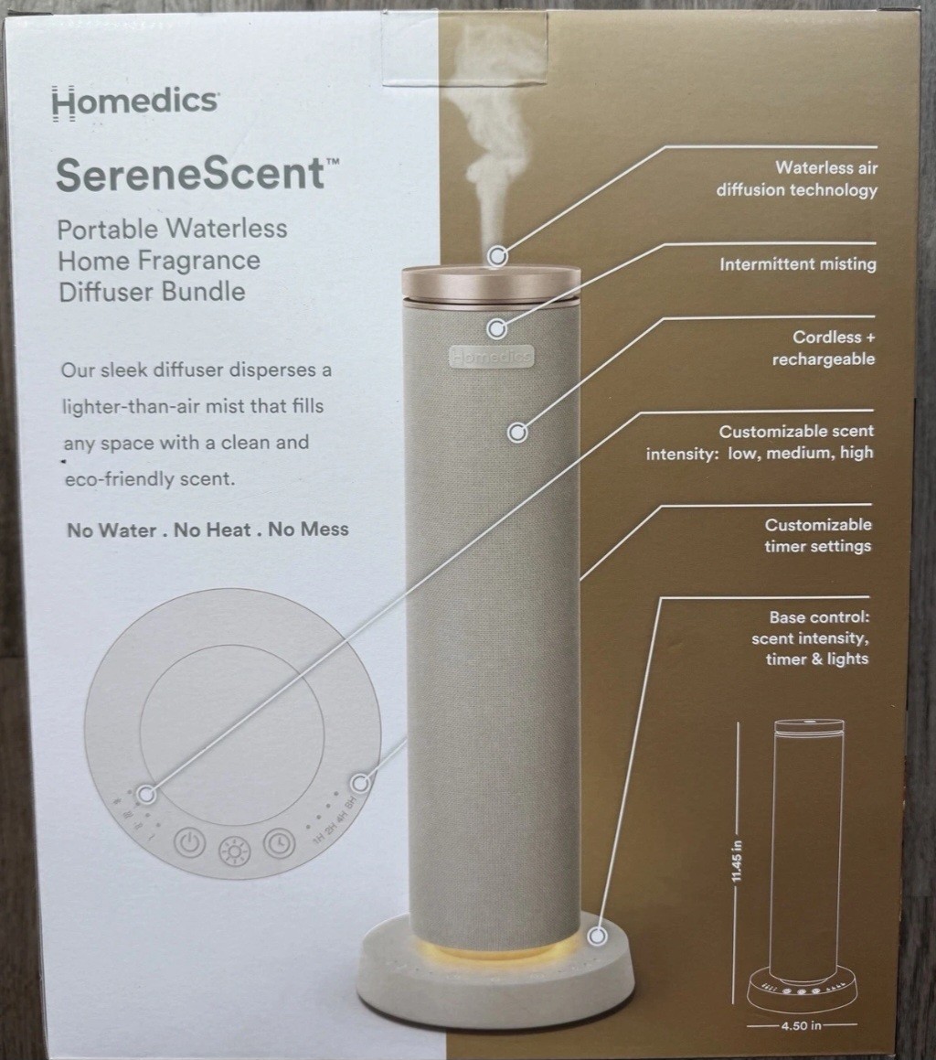 Homedics SereneScent Portable Waterless Home Fragrance Diffuser Bundle gallery