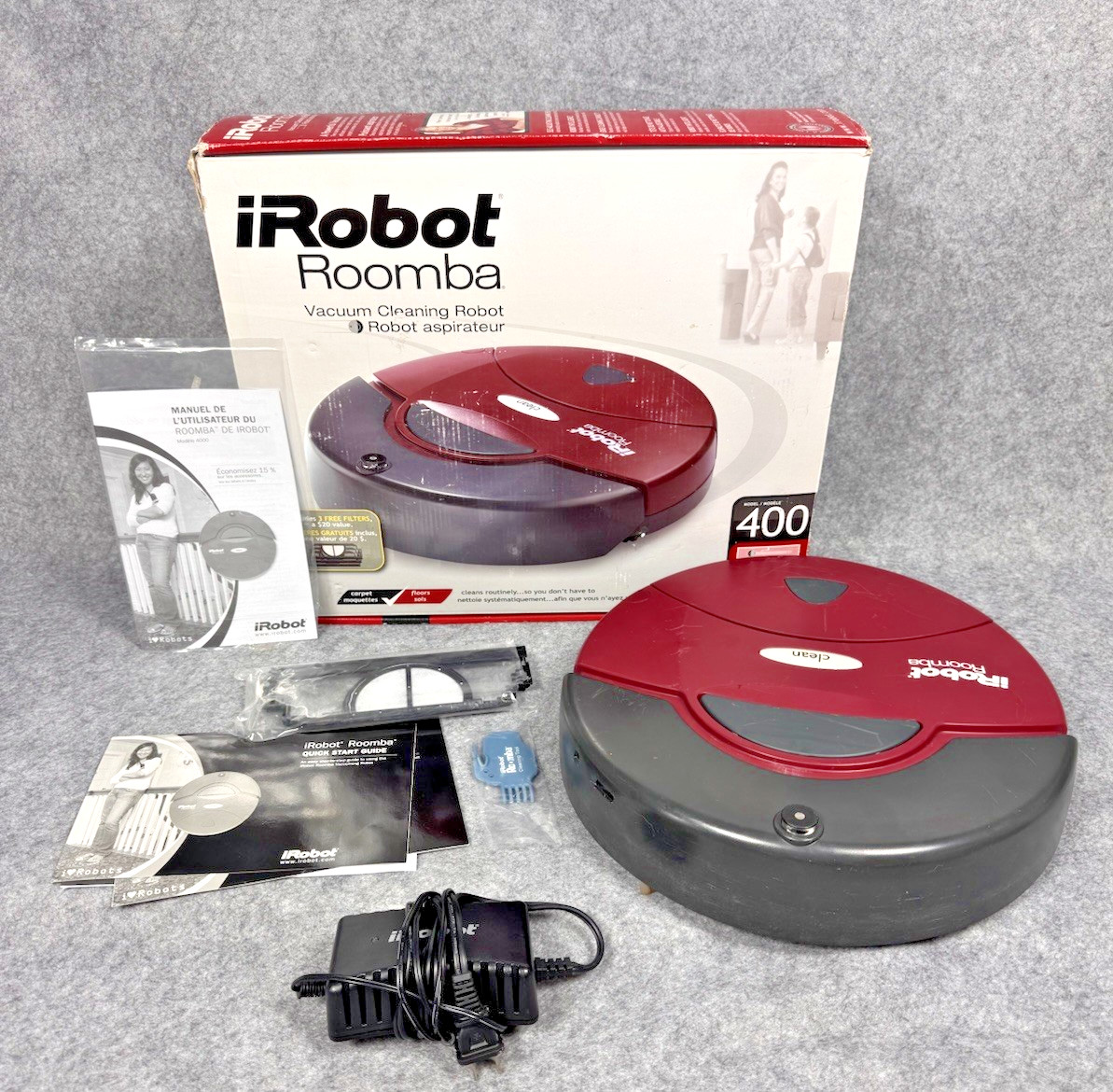 iRobot Roomba Model 4000 Red Robotic Vacuum Cleaner Tested Working gallery