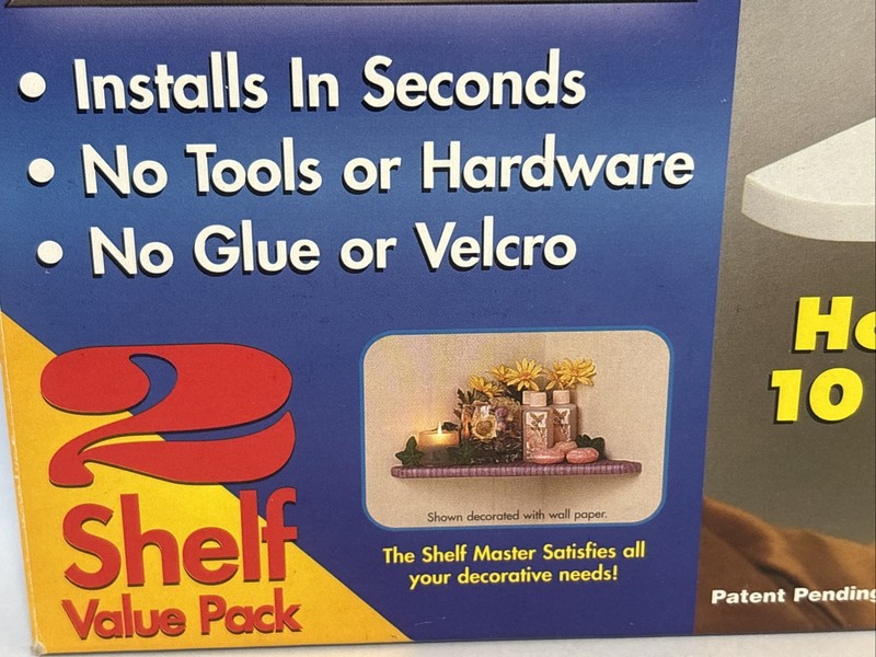 Shelf Master 2 Shelf Value Pack Instant Corner Shelves Brand New Open Box NOS gallery