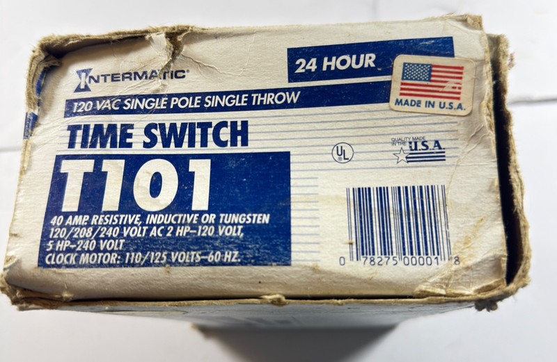 Intermatic T101 120V 24-Hour Mechanical Time Switch Single Pole / Throw SPST gallery