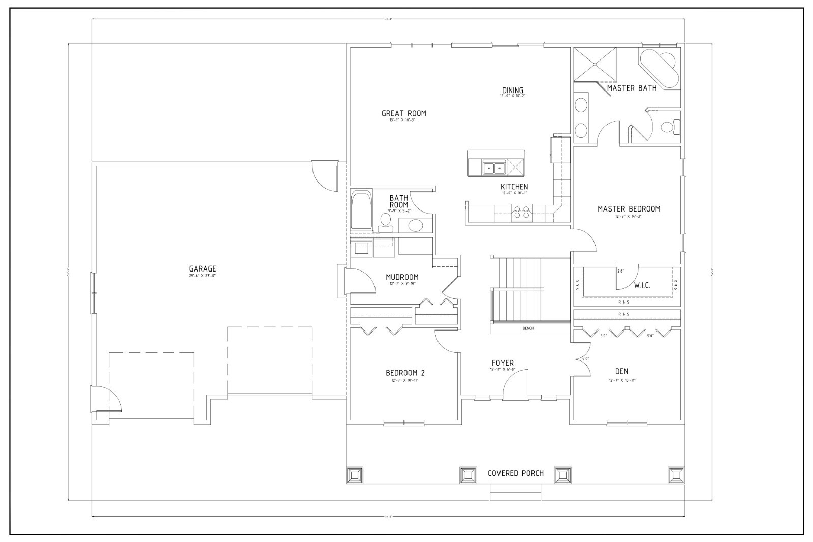 Ranch Home Plan - 5 Bedroom 3 Bath gallery