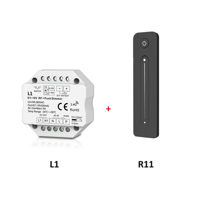 0/1-10V RF LED Dimmer Switch + Wireless 4 zone Dimmable Remote Control f Lamp gallery
