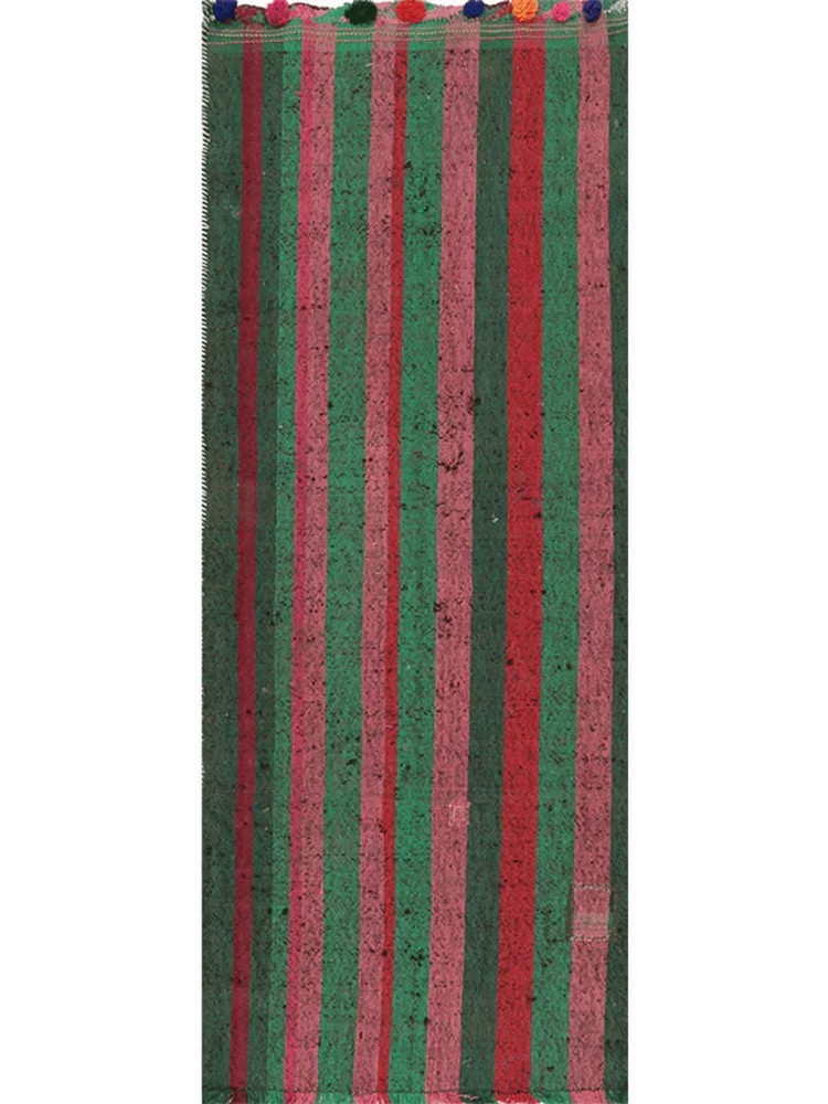 3x7 Handwoven Kilim Runner Rug – Wool Striped Flatweave Rug – Free US Shipping