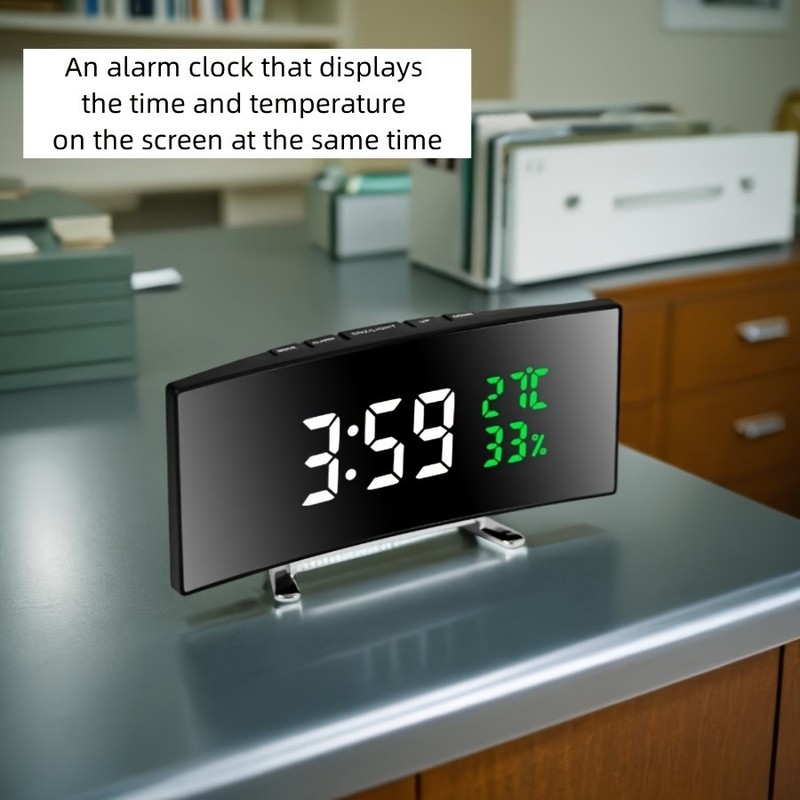 Digital LED Large Display Wall Desk Alarm Clock With Calendar Temperature Date-- gallery
