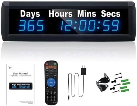 YZ Digital 999 Days Countdown Timer, Count Up/Count Down Clock with Remote, 12/2 gallery