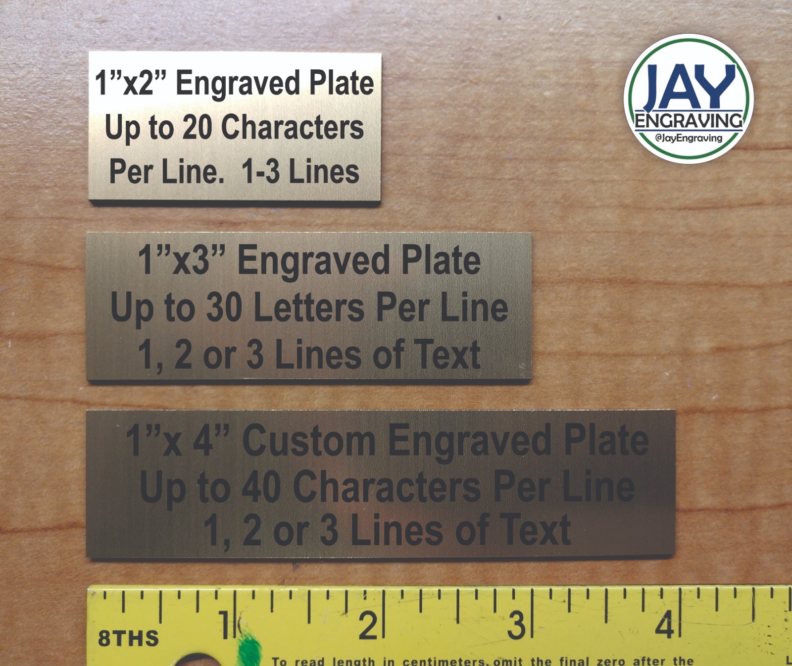 Any Size Custom Engraved Brushed Gold Plate Plaque Sign Tag Label & Adhesive gallery