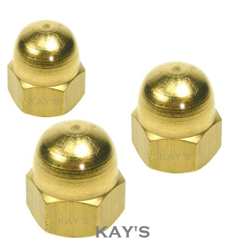 SOLID BRASS DOME NUTS HEXAGON DOME NUT FOR METRIC SCREWS M4 M5 M6 M8 M10 M12 gallery