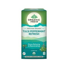 Organic India Tulsi Peppermint Refresh 25 Tea Bag with Free Shipping