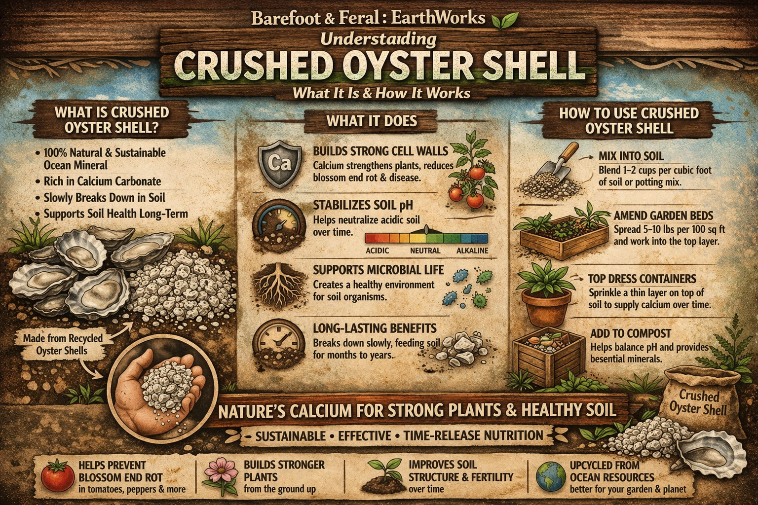 100% All Natural Crushed Oyster Shell Soil Amendment Choose Size FREE SHIPPING gallery