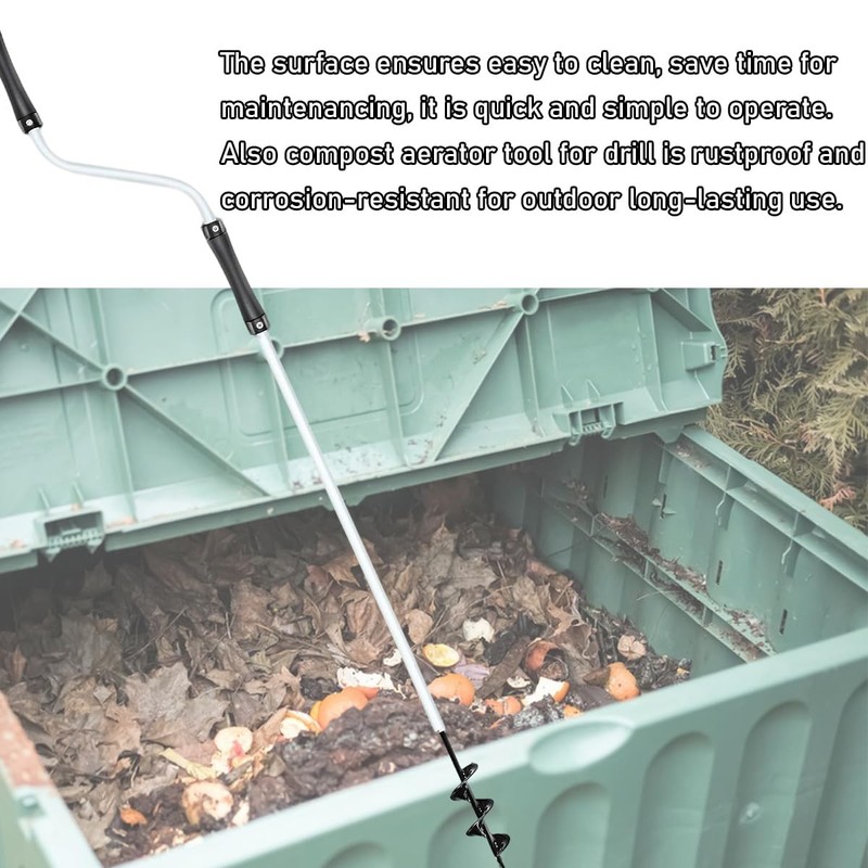 Compost Aerator, 110CM Length Compost Turner Tools Iron Composting Accessorie... gallery