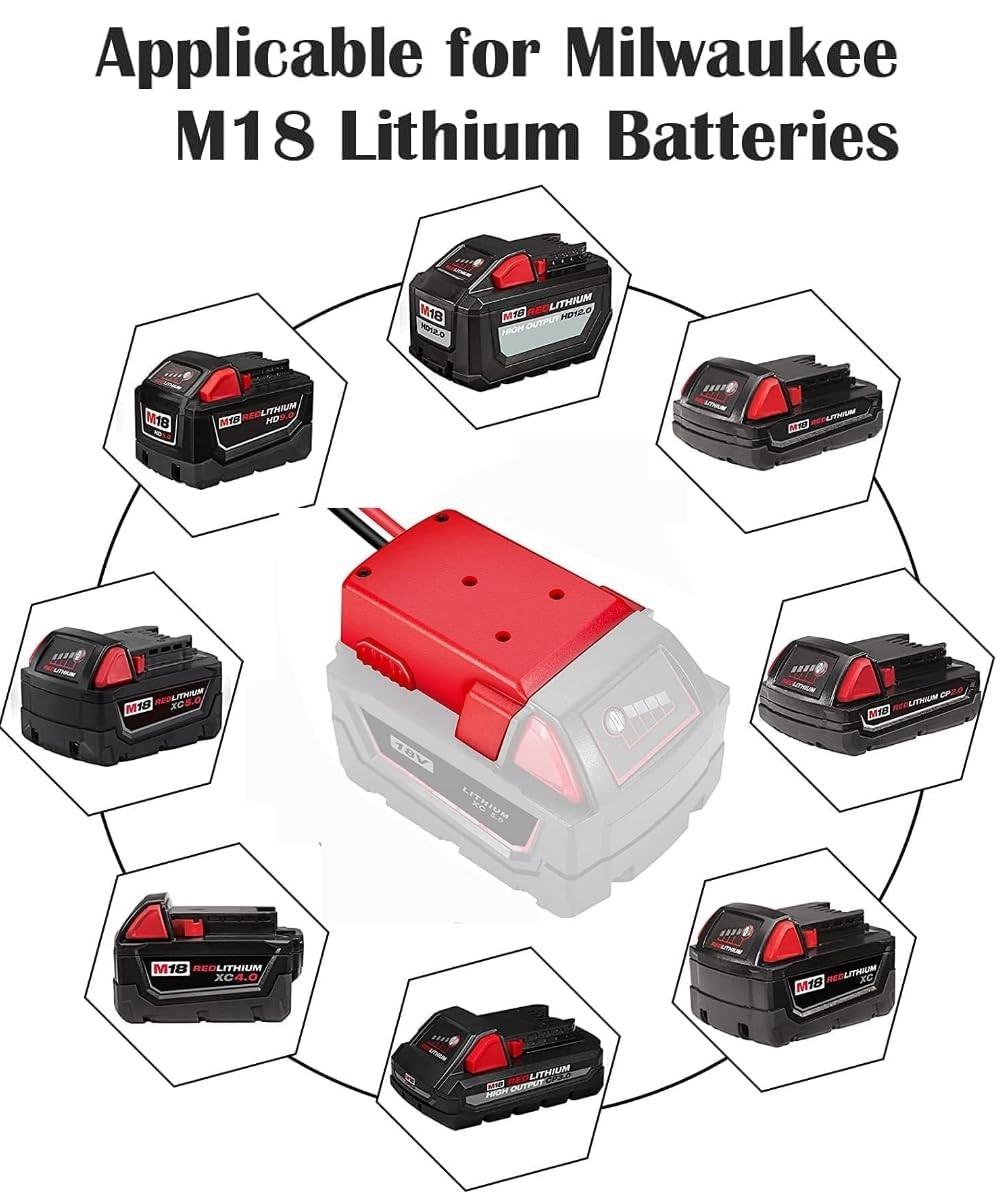 Adapter for Power Wheels Vehicles -For Milwaukee M18 18V Battery to 12V Converte gallery
