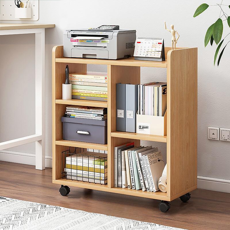 Mobile Printer Stand Rolling Office Scaner Cart Storage Shelf Rubberwood gallery