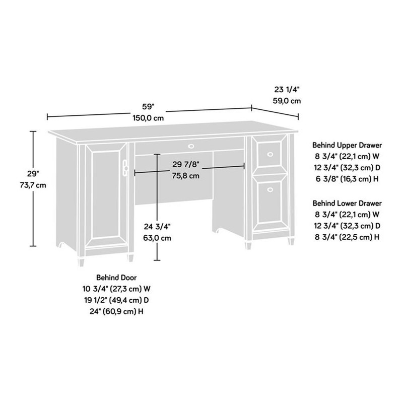 Sauder Edge Water Engineered Wood Computer Desk in Chalked Chestnut gallery