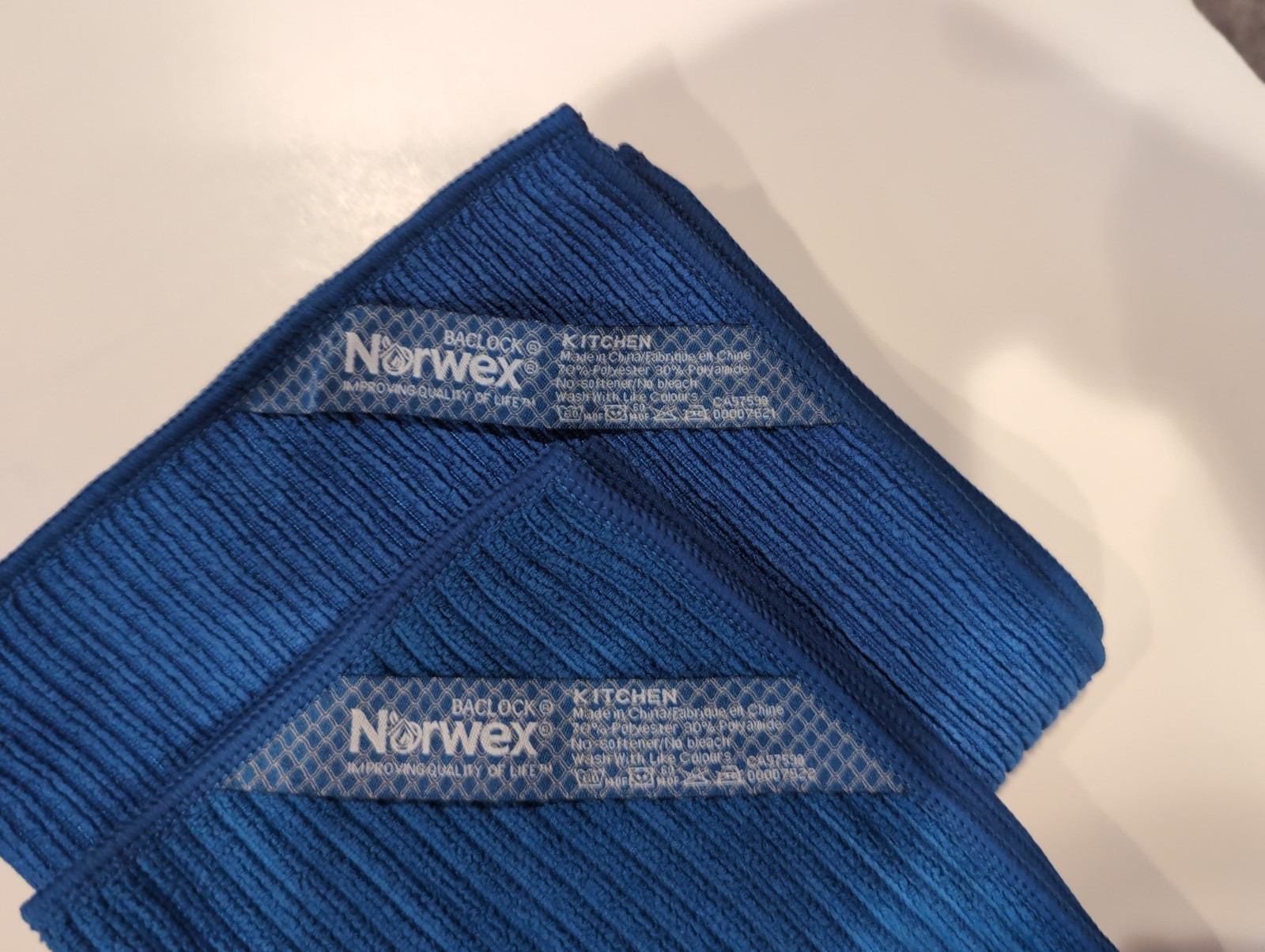 Norwex Channel Textured Kitchen Cloth and Towel Set Navy - New without packaging gallery