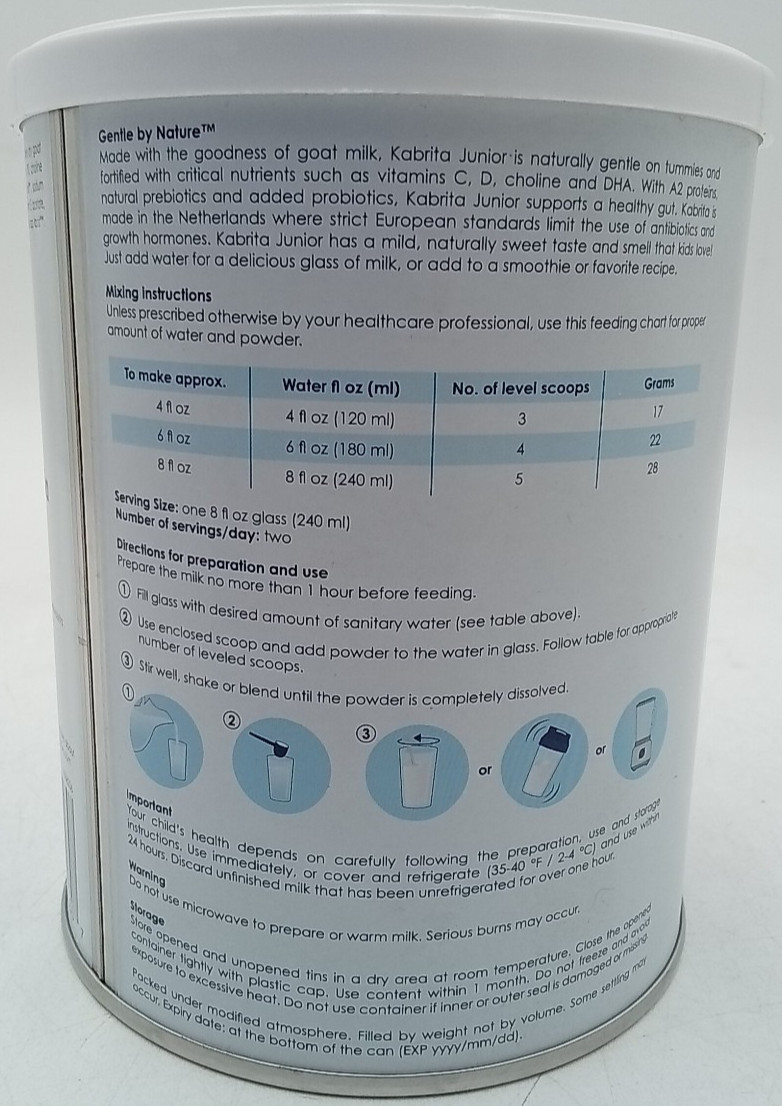 Kabrita Junior Goat Milk Powder Kids Junior Nutrition 14 Oz EXP 01/06/2027 gallery