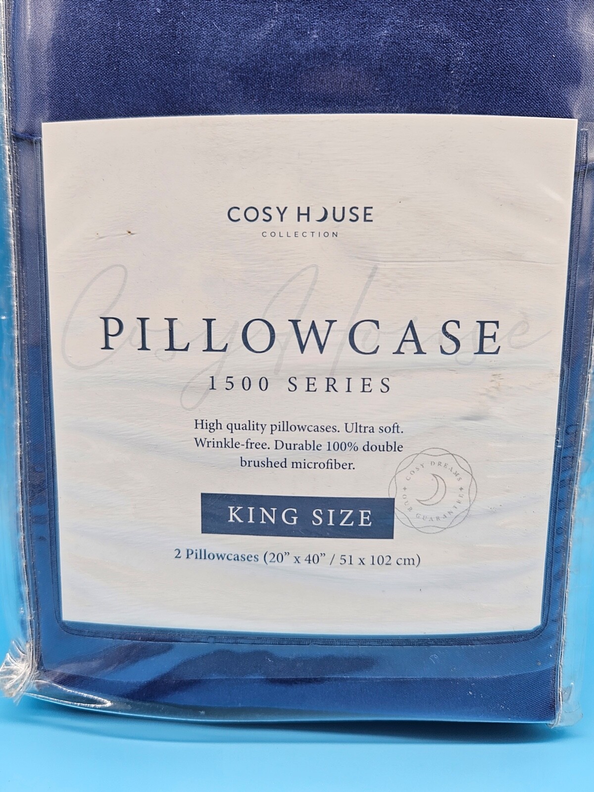 Cosy House High Quality 1500 Series 2 King Pillowcases Royal Blue Ultra Soft gallery