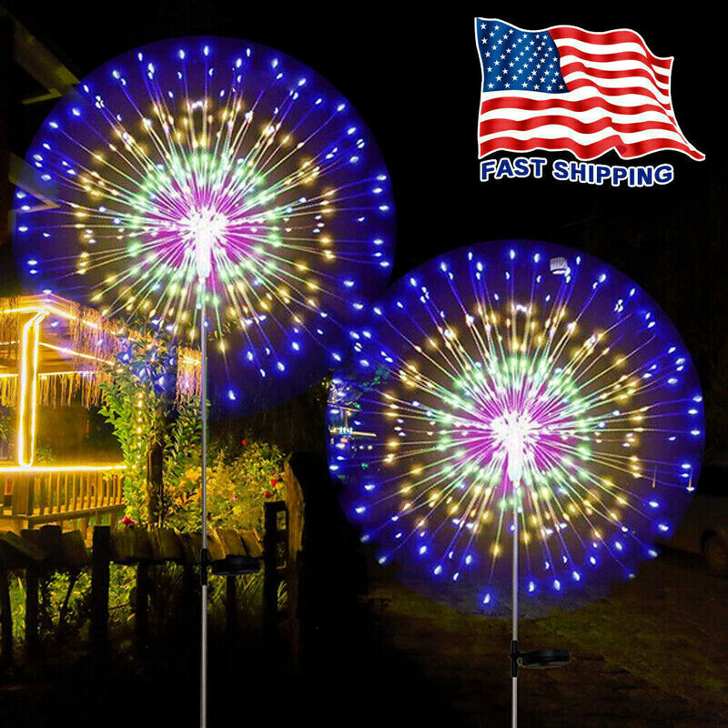 150 LED Solar Firework Lights Outdoor Waterproof Path Lawn Garden Decor Lamp gallery