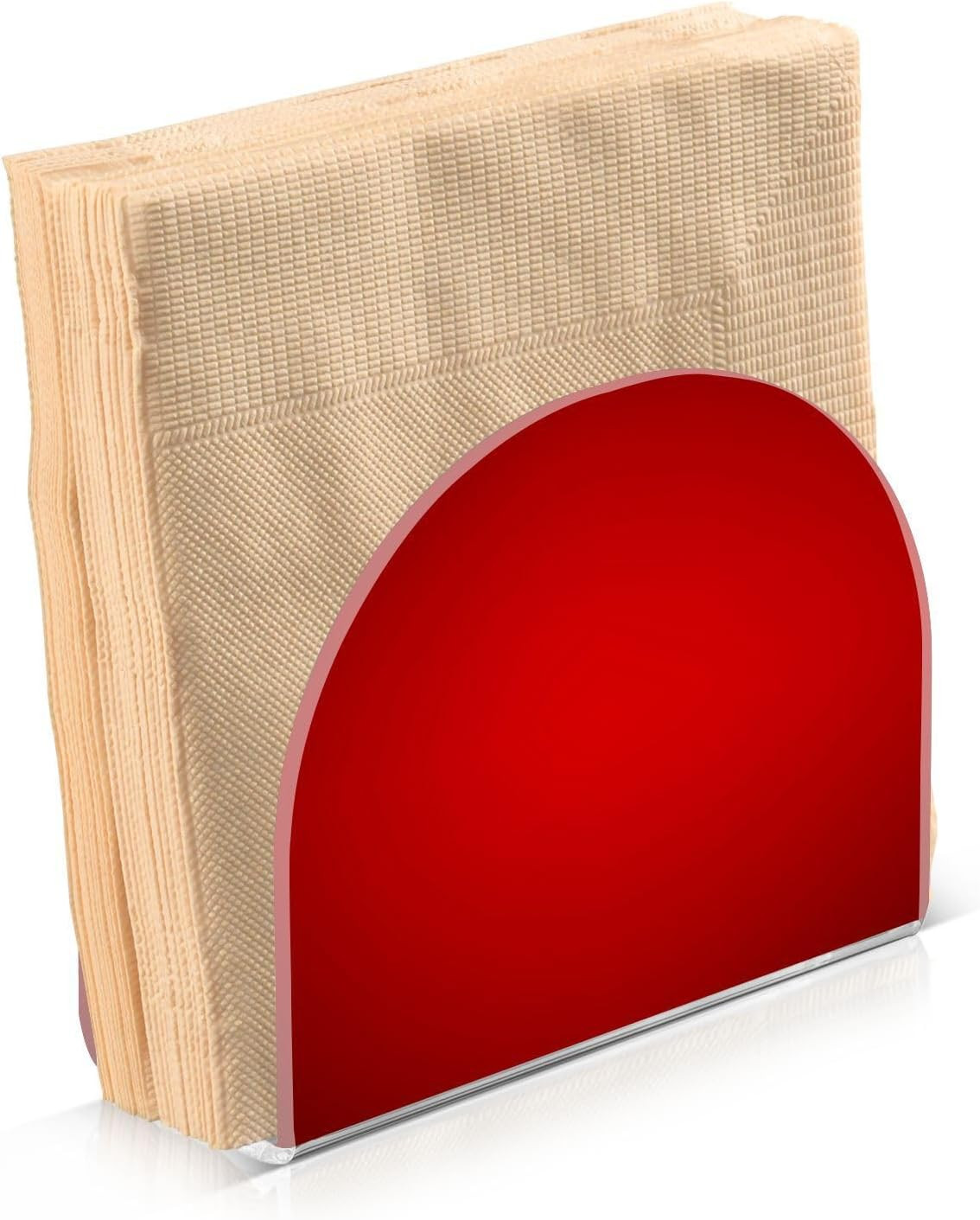 Plain Red Solid Color Napkin Holder Table Standing Kitchen Dining Room Decor gallery