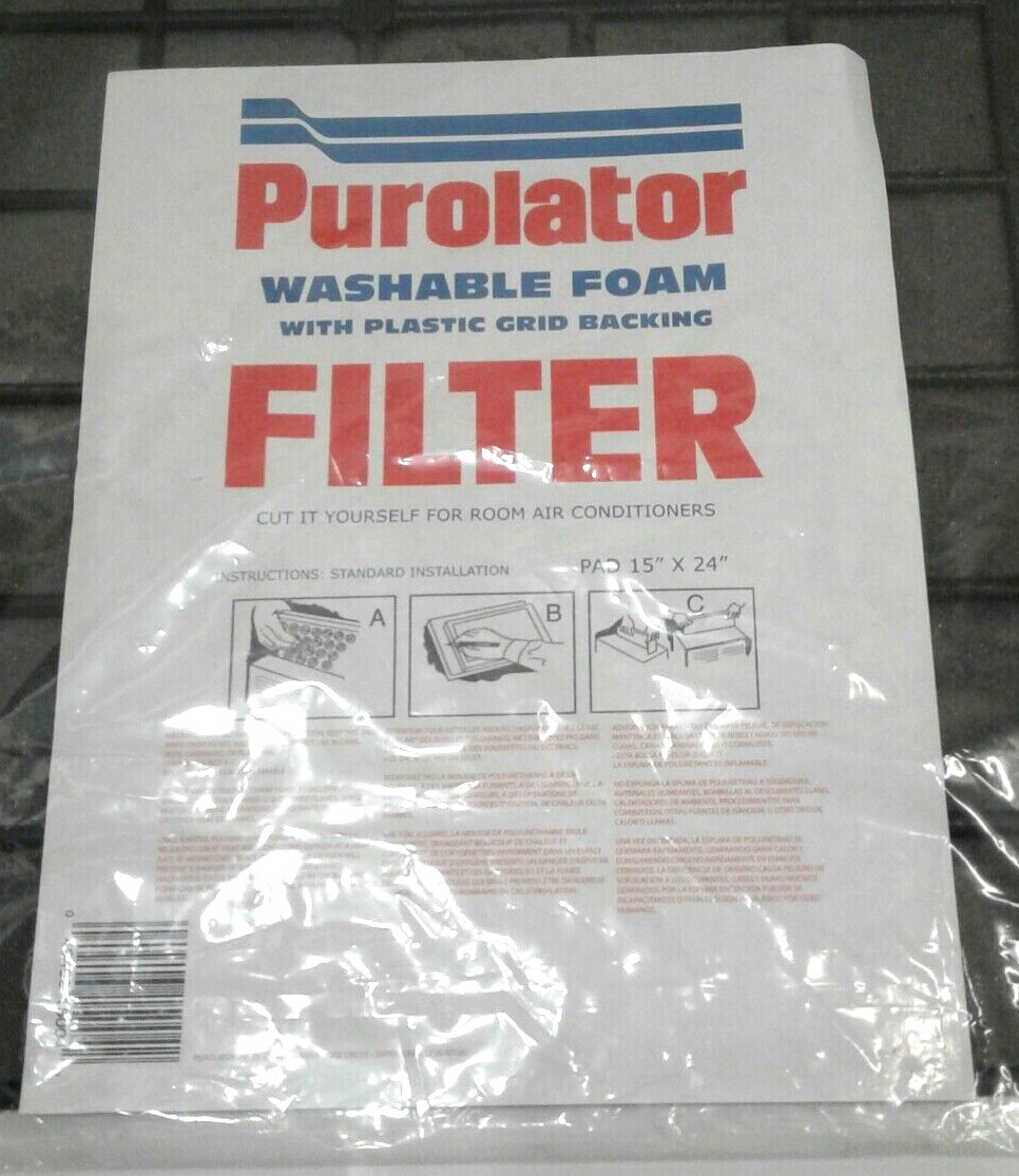 Purolator CYUP Reinforced Filter Washable Foam W/ Plastic Grid Backing 15" x 24" gallery