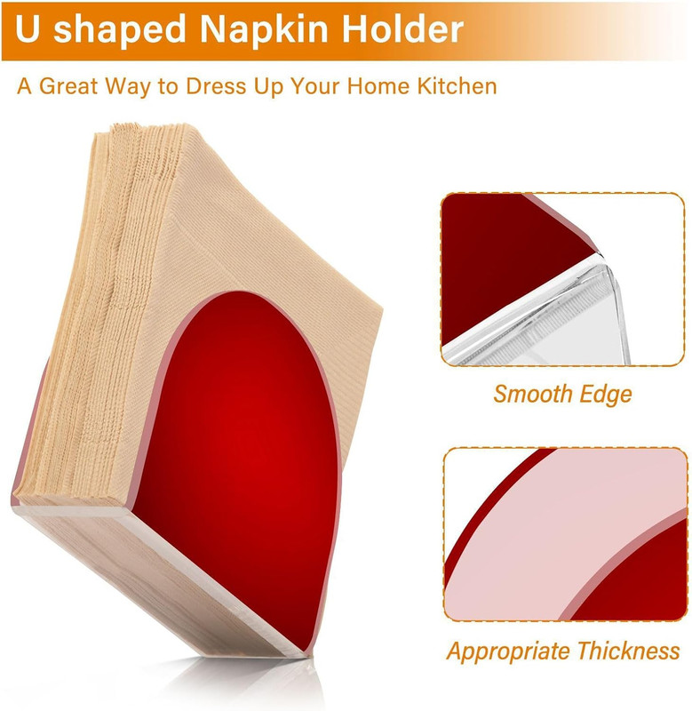 Plain Red Solid Color Napkin Holder Table Standing Kitchen Dining Room Decor gallery