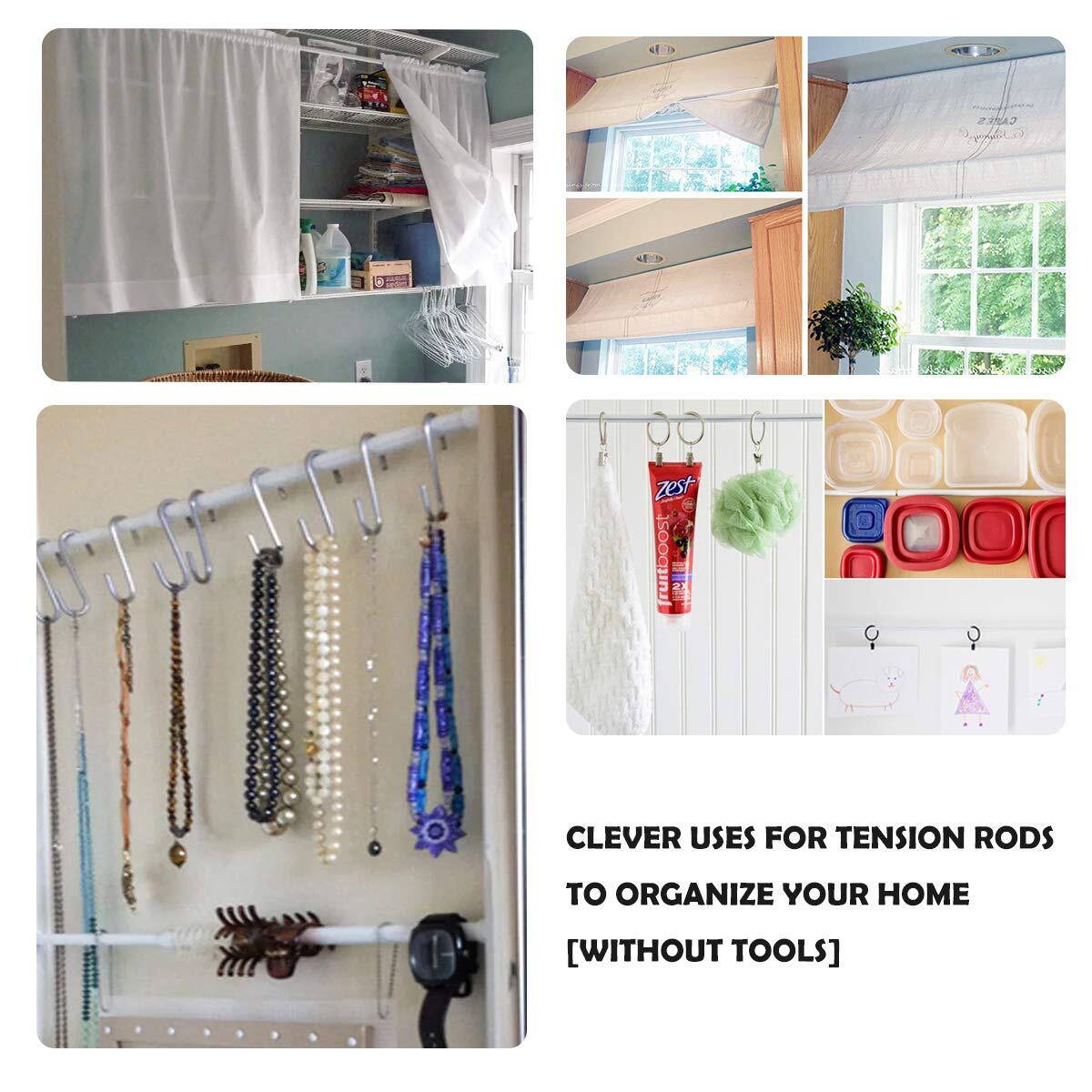 Deelf 6 Pack Tension Rods 28 To 48 Inches Adjustable Spring Tension Rod For Wind gallery