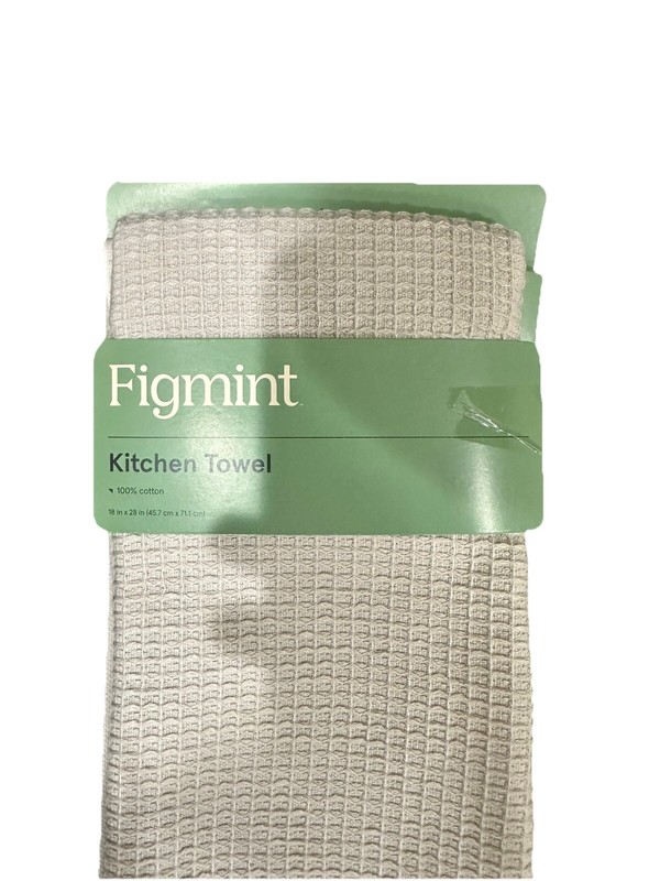 Figmint Kitchen Towel 2 Pack GRAY - 100% Cotton Absorbent, Waffle Knit 18x28 In gallery