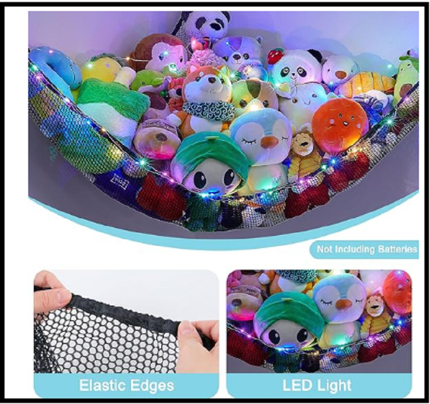 Stuffed Animal Net Or Hammock With LED Light Hanging Toy Net Hammock For Stuff gallery