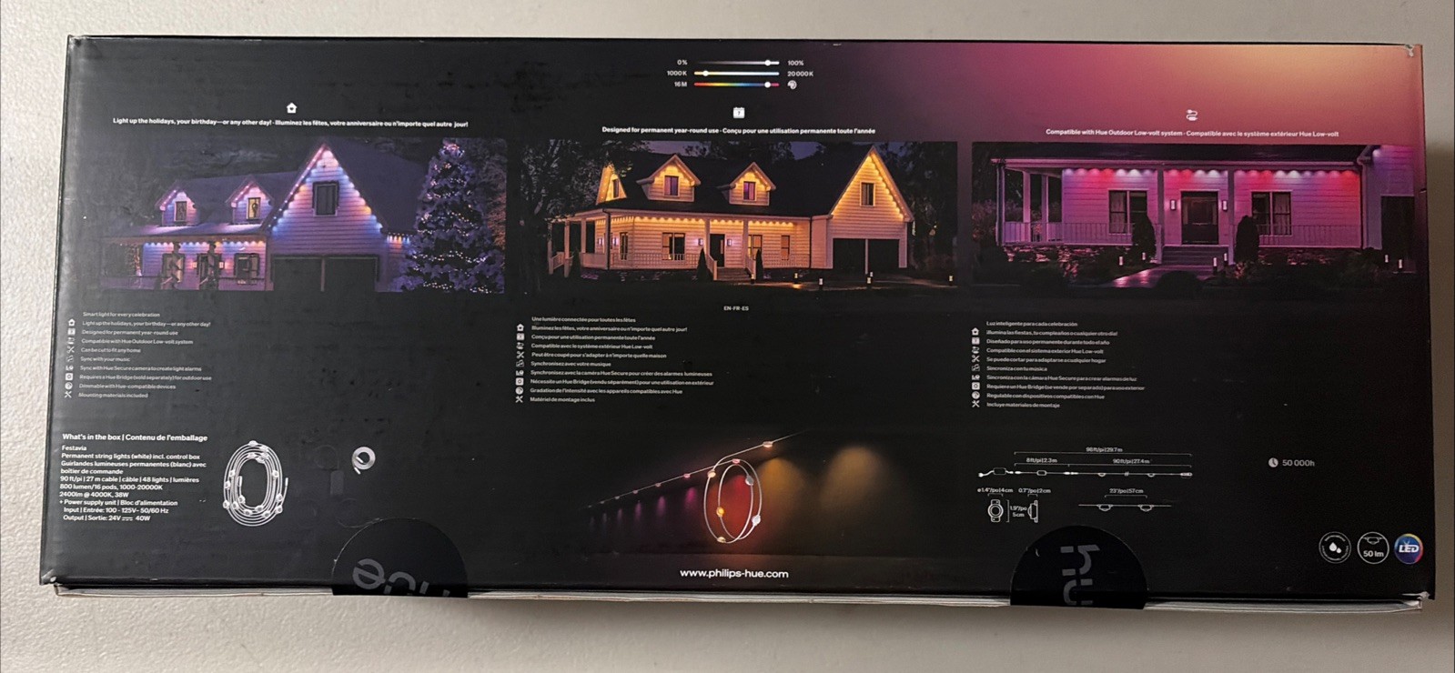 Philips Hue Festavia 90ft Permanent Outdoor String Lights - *BRAND NEW* gallery