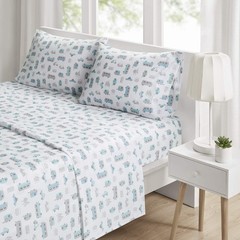Intelligent Design Microfiber Cozy Bed Sheet Set, Queen, Grey/Blue Road Trip