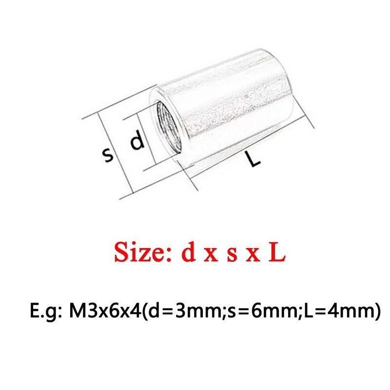 Round Coupling Nuts M3-M16 304 Stainless Steel Round Connecting Nut Long Nut gallery