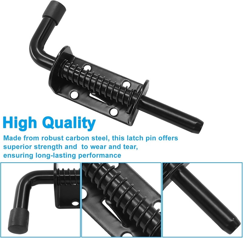 2pcs 5in Spring Loaded Barrel Bolt Latch Pin for Doors, Cabinets Gates Chests gallery