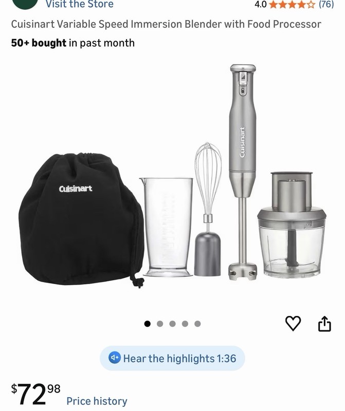Cuisinart Variable Speed Immersion Blender with Food Processor gallery