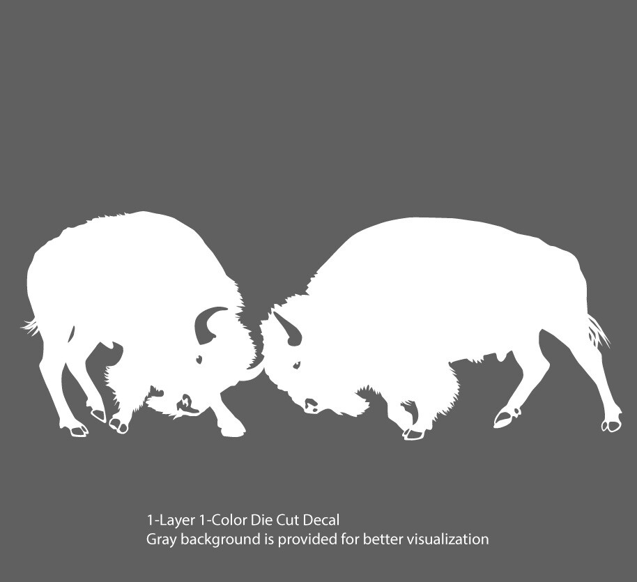 Bison Ox Charging 4 Prairie Run White or Black Decal 6Yrs Outdoor Vinyl Sticker gallery