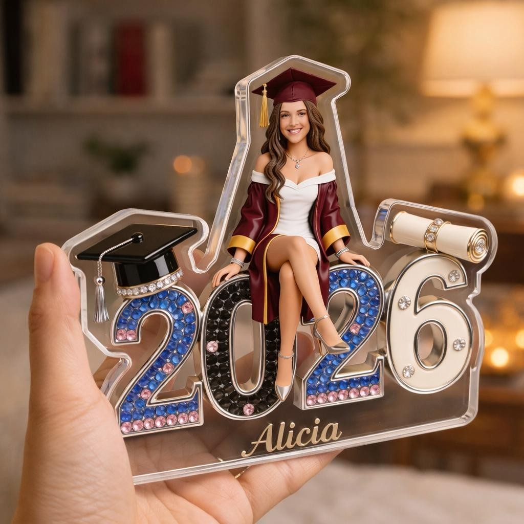 Personalized Graduation Photo Plaque: Class of 2026, Custom Acrylic Block gallery