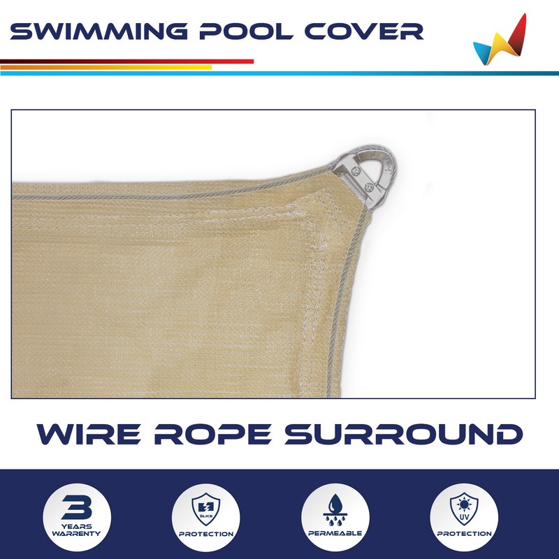 Rectangle Winter Pool Cover Sand Heavy Duty Safety for Inground Swimming Pool gallery