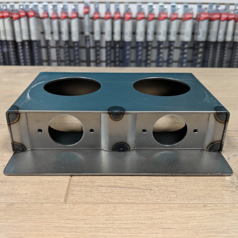 Gate Lockbox Double Hole Weldable Steel 6 3/4" x 4 3/8" x 1 1/2" Unpainted gallery