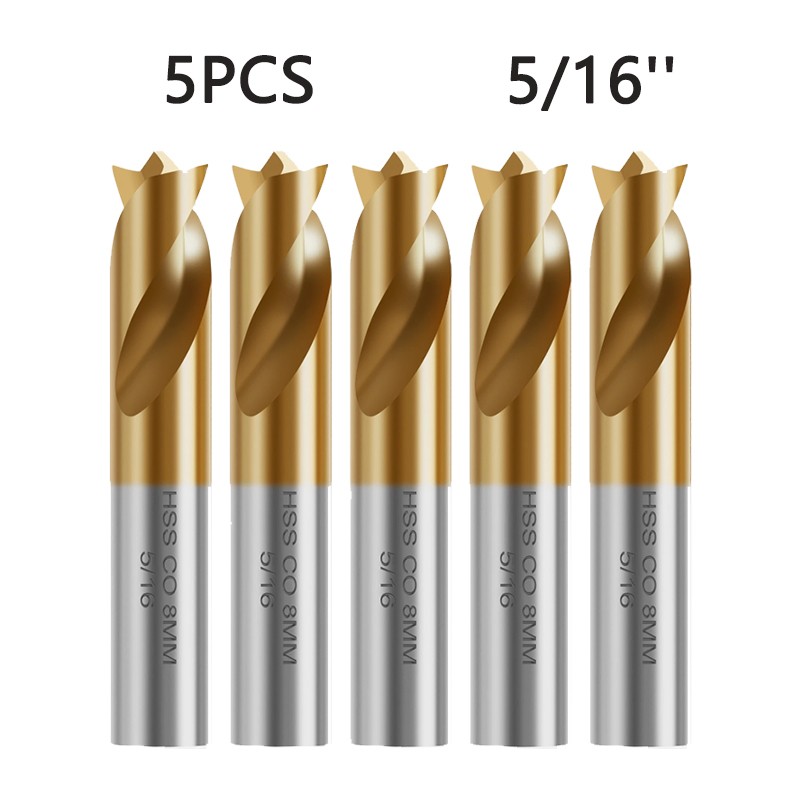 5x 8mm Spot Weld Drill Bits - High-Speed Titanium Cobalt for Car Body Panels