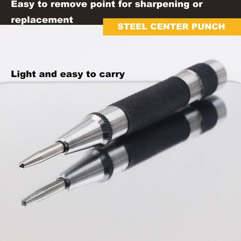2 Pack Steel Automatic Center Punch with Adjustable Stroke - 5" (125Mm) Length S gallery