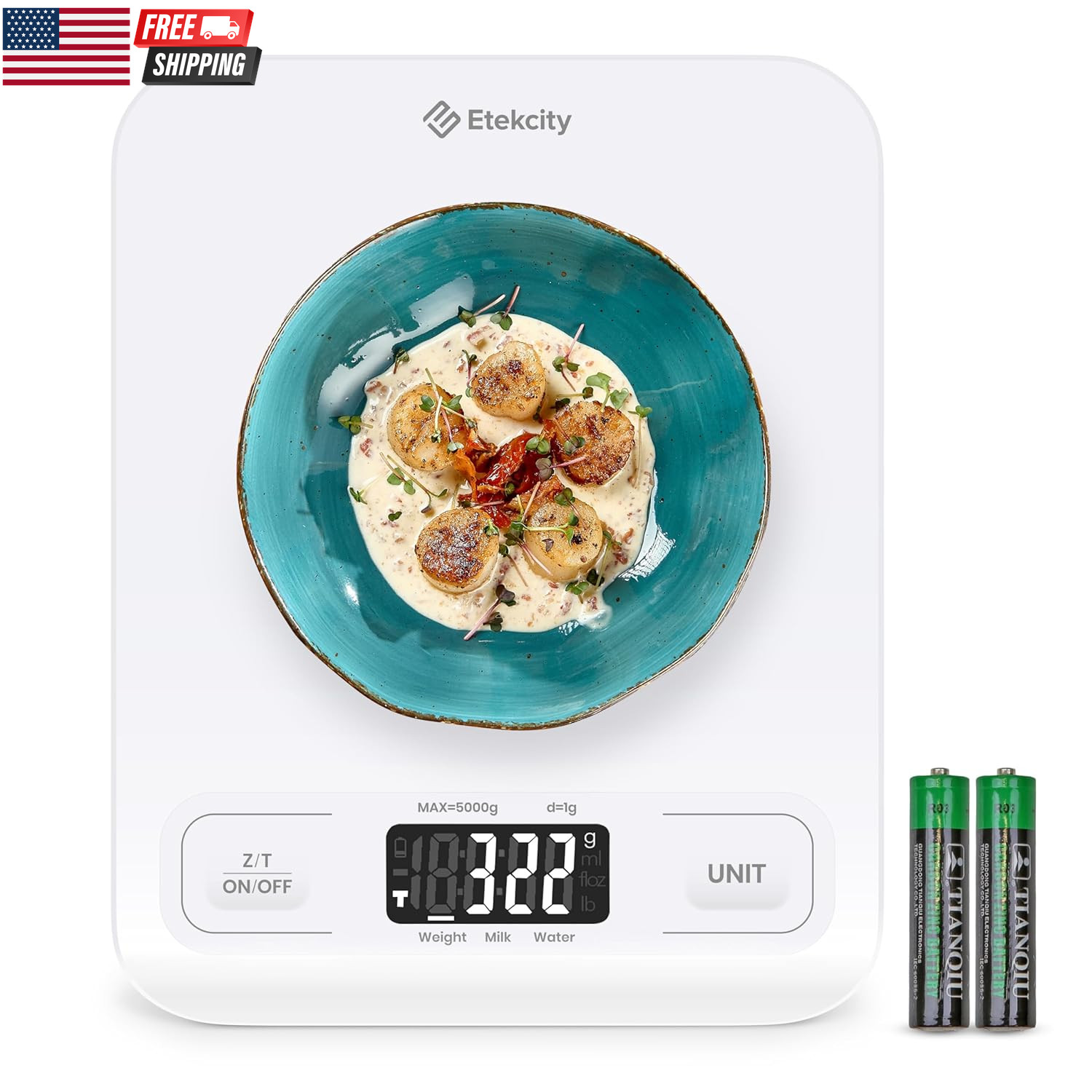 Food Kitchen Scale, Digital Grams and Ounces for Weight Loss, Baking, Cooking, K gallery