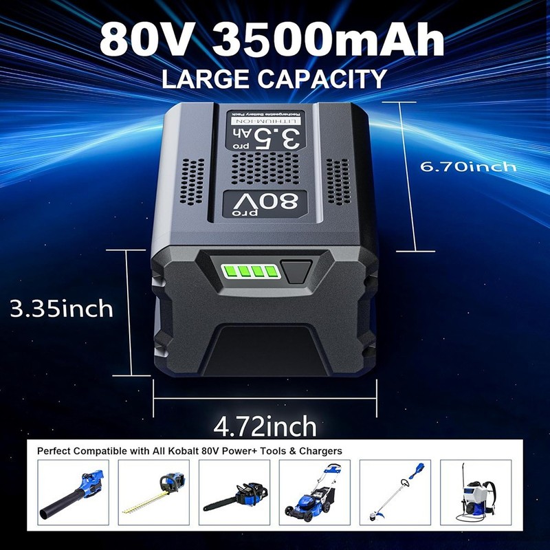 3.5Ah Battery Lithium Replacement for Kobalt 80V Battery Max KB2580-06 KB3080-06 gallery