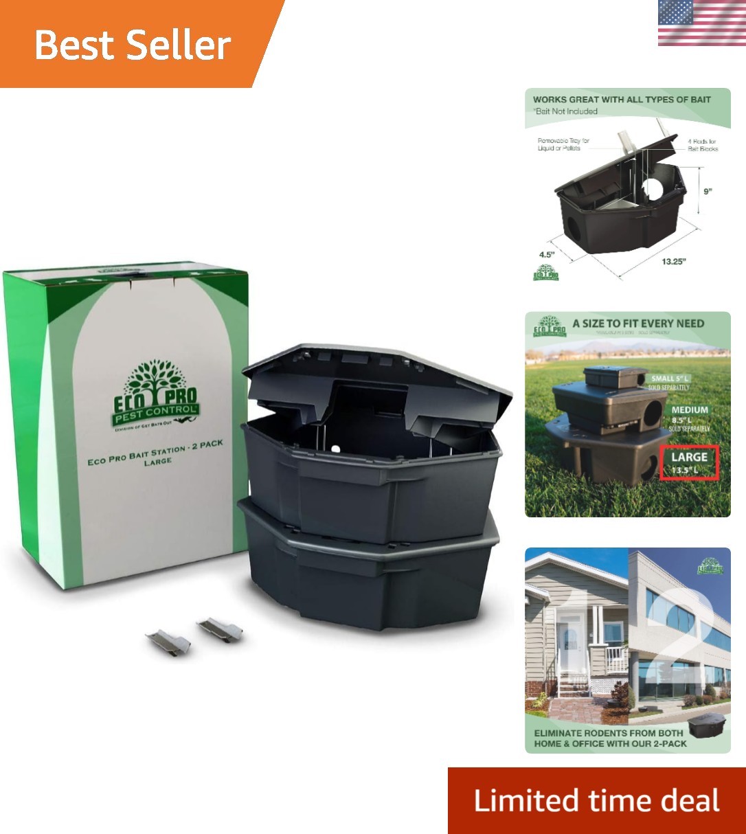 Weather-Resistant Large Rat Bait Stations with Locks - Pet & Kid-Safe Solution gallery